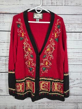 VTG Carolina Colours Sweater NOEL Ugly Christmas Holiday Medium READ